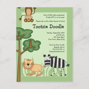 Jungle Safari Baby Dusche Post Card Einladung