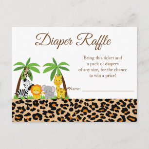 Jungle Safari Baby Dusche Windelwaschkarte Einladungspostkarte