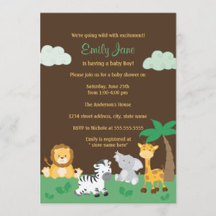 Jungle Safari Baby Showdusche laden ein Einladung