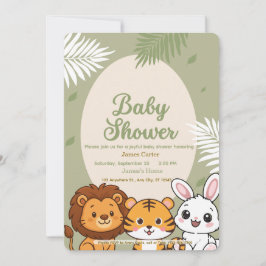 Jungle Safari Baby Shower Invitation Einladung