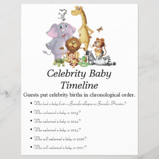 Jungle Safari Baby Showspiele Flyer