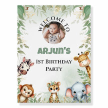 Jungle Safari Birthday Welcome Board