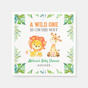 Jungle Safari Boy Wild One Baby Dusche Sprinkle Serviette