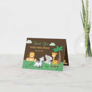Jungle Safari Carte de remerciements Baby shower g