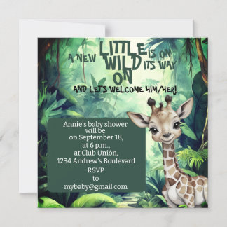 Jungle Safari Celebration: Babydusche Magneteinladung