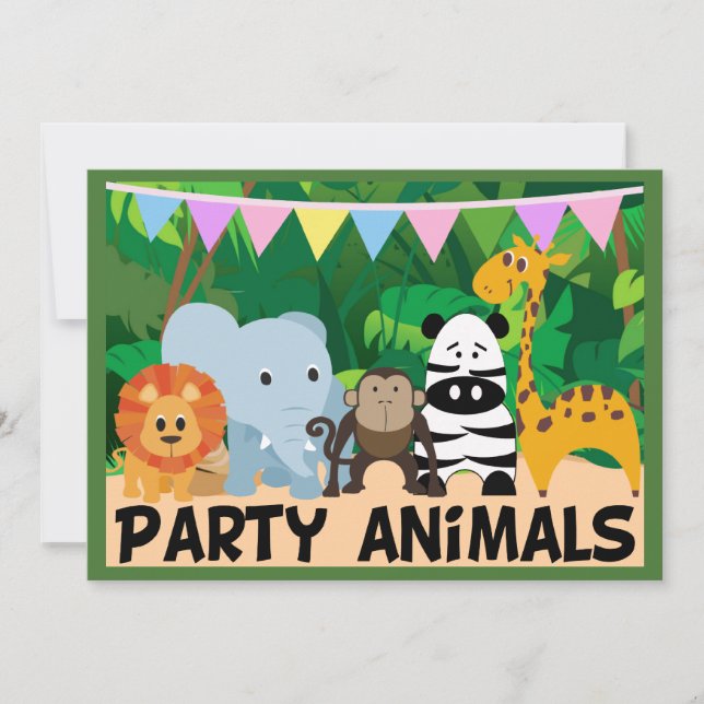 Jungle Safari Einladungen zum Geburtstag (Vorderseite)
