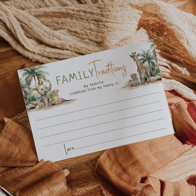 Jungle Safari Family Traditions Card Dankeskarte (Von Creator hochgeladen)
