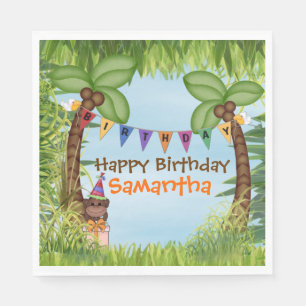 Jungle Safari Geburtstagspapier Napkin Serviette
