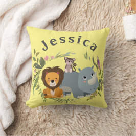 Jungle Safari Gender Neutral Yellow Kissen