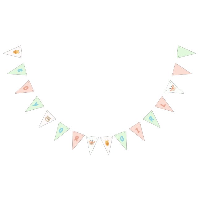 Jungle Safari Gender Reveal Party bunting banner (Alle)