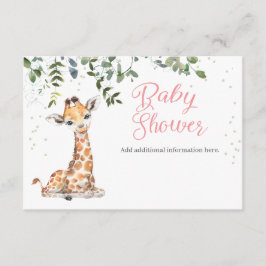 Jungle Safari Giraffe Babydusche Schließkarte Begleitkarte