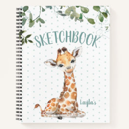 Jungle Safari Giraffe Personalisiertes Sketchbook Notizbuch