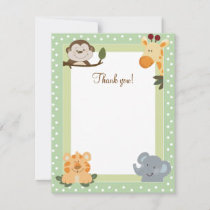 Jungle Safari Green Flat Merci cartes