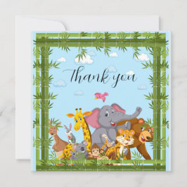 Jungle Safari "It's About To Get Wild" Baby Shower Dankeskarte
