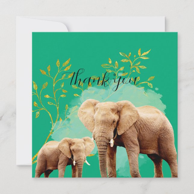 Jungle Safari "It's About To Get Wild" Baby Shower Dankeskarte (Vorderseite)