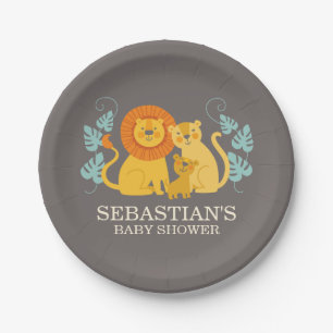 Jungle Safari Lion Babyduschplatte Pappteller