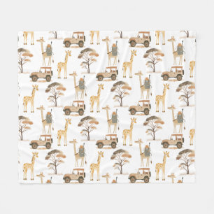 Jungle Safari mit Giraffen Kinderzimmer Pattern Ki Fleecedecke