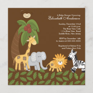 Jungle Safari Neutral Baby Dusche Einladung