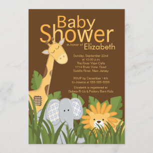 Jungle Safari Neutral Baby Dusche Einladung