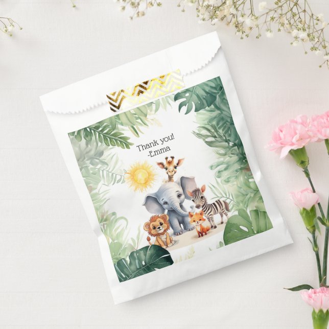 Jungle Safari niedliche Kleintiere Kinder Party Th Geschenktütchen (Versiegelt)