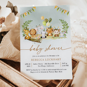 Jungle Safari Party Boy Baby shower Invitation