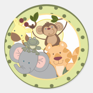 Jungle Safari Round Fevor Stickers