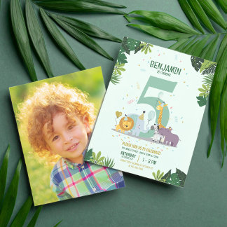 Jungle Safari Tiere Budget Foto Geburtstag Einladu