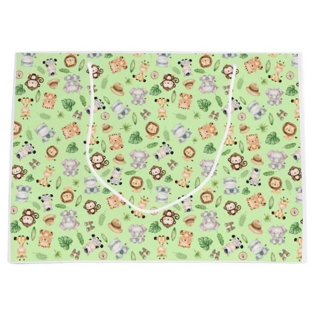 Jungle Safari Tiere Große Geschenktüte (Vorderseite)