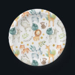 Jungle Safari Tiere Kleinkind Geburtstagsparty Pappteller<br><div class="desc">Jungle Safari Tiere Kleinkind Geburtstagsparty Papier Plakat</div>