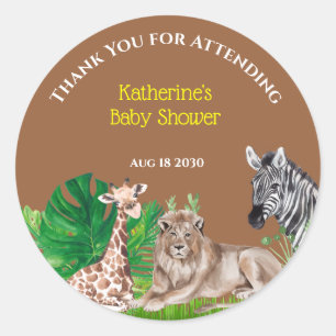 Jungle Safari Tiere Runder Aufkleber