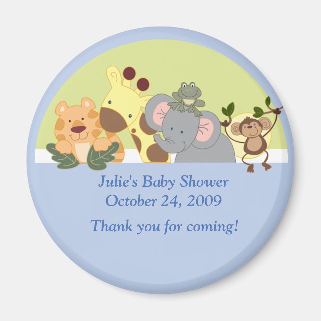 Jungle Safari Tiger Giraffe Elephant Affe Gefallen Magnet (Vorne)