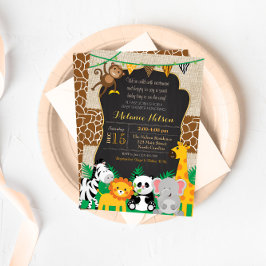 Jungle Safari Wild Baby Dusche Einladung