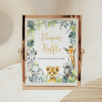 Jungle Safari Wild One Baby Dusche Windeln Raffle