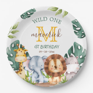 Jungle Safari Wild One Themen1er Geburtstag Pappteller