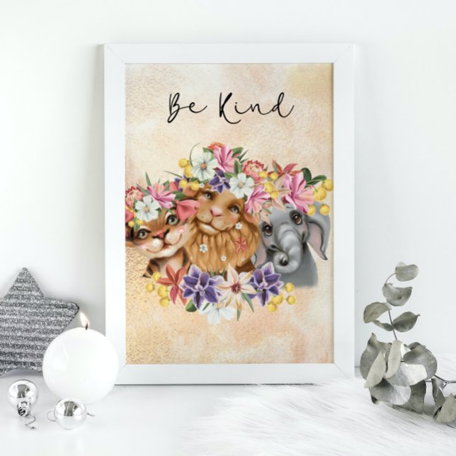 Jungle Safari Wildbaby Dusche Aquarell Gold Poster (Von Creator hochgeladen)