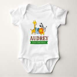 Jungle Safari Zoo Animal Birthday Baby Dusche Strampler