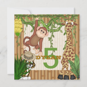 Jungle Safari zum Geburtstag Einladung