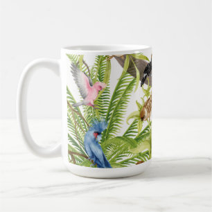 Jungle Scene Tropical Birds, Critters, Foliage Tas Kaffeetasse