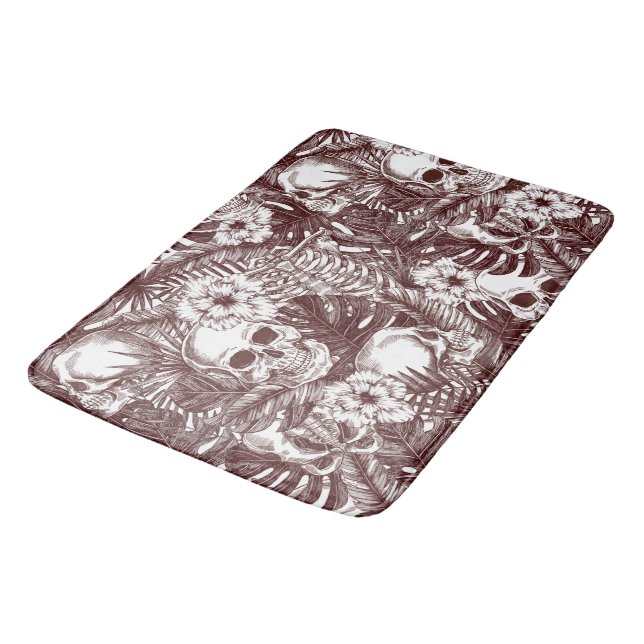 Jungle Skulls Bath Mat Badematte (Schrägansicht)