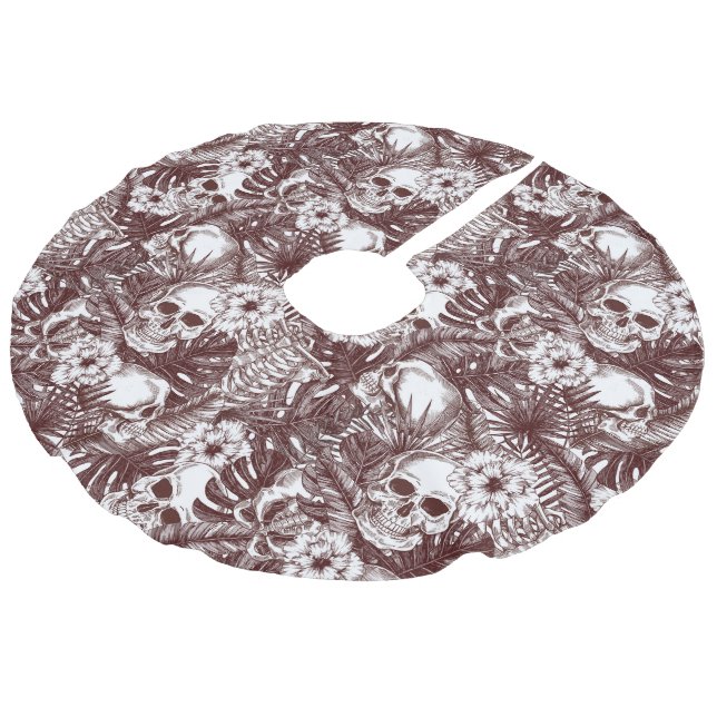 Jungle Skulls Baumrock Leinenimitat Weihnachtsbaumdecke (Schrägansicht)