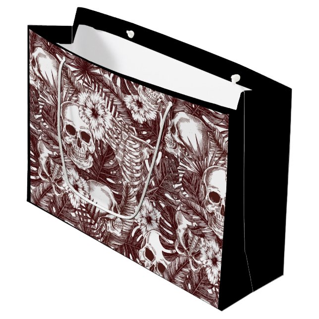 Jungle Skulls Geschenktasche Große Geschenktüte (Vorderseite Schrägansicht)