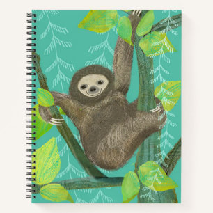 Jungle Sloth Spiral Sketchbook Notebook Notizbuch