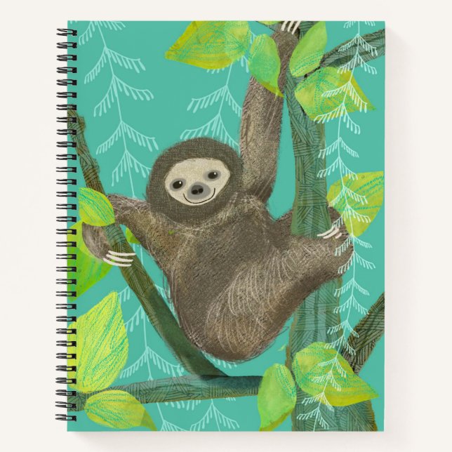 Jungle Sloth Spiral Sketchbook Notebook Notizbuch (Vorderseite)