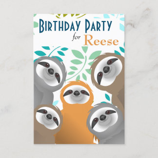Jungle Sloths Geburtstagsparty Einladung