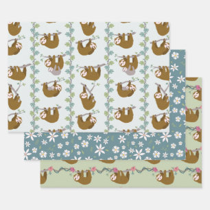 Jungle Sloths Tropenwald Geschenkpapier Set