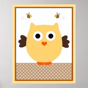 Jungle Stack Owl Baby Kinderzimmer Art Poster