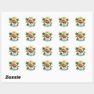 Jungle-Sticker für Chill Monkey Cartoon Runder Aufkleber