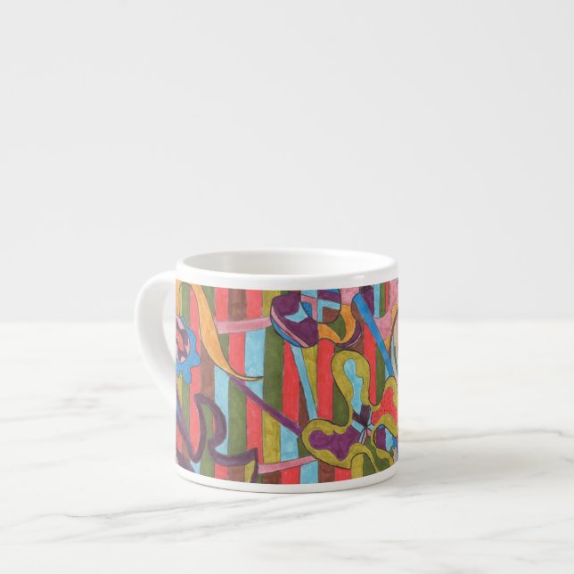 "Jungle Stripes I" Abstrakte Kunst Espressotasse (Vorderseite Links)