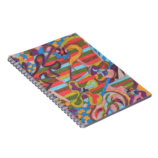 "Jungle Stripes I" Abstrakte Kunst Notizblock (Rechte Seite)