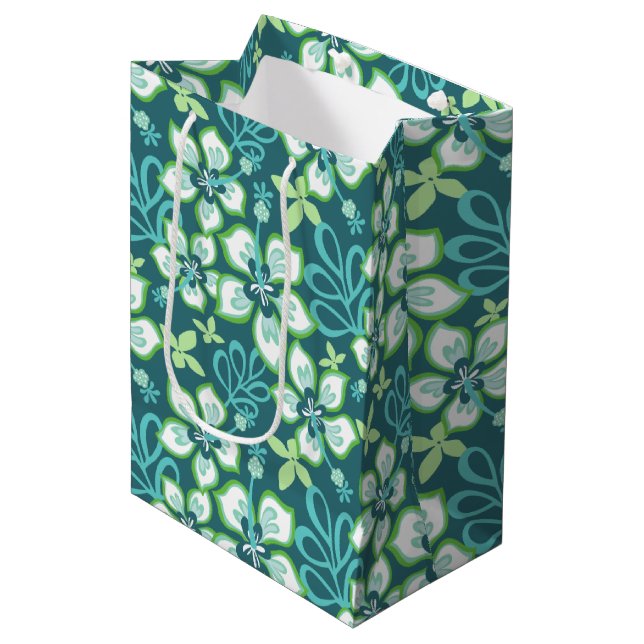 JUNGLE SURF (AQUAMARIN COMBO) MITTLERE GESCHENKTÜTE (Vorderseite Schrägansicht)